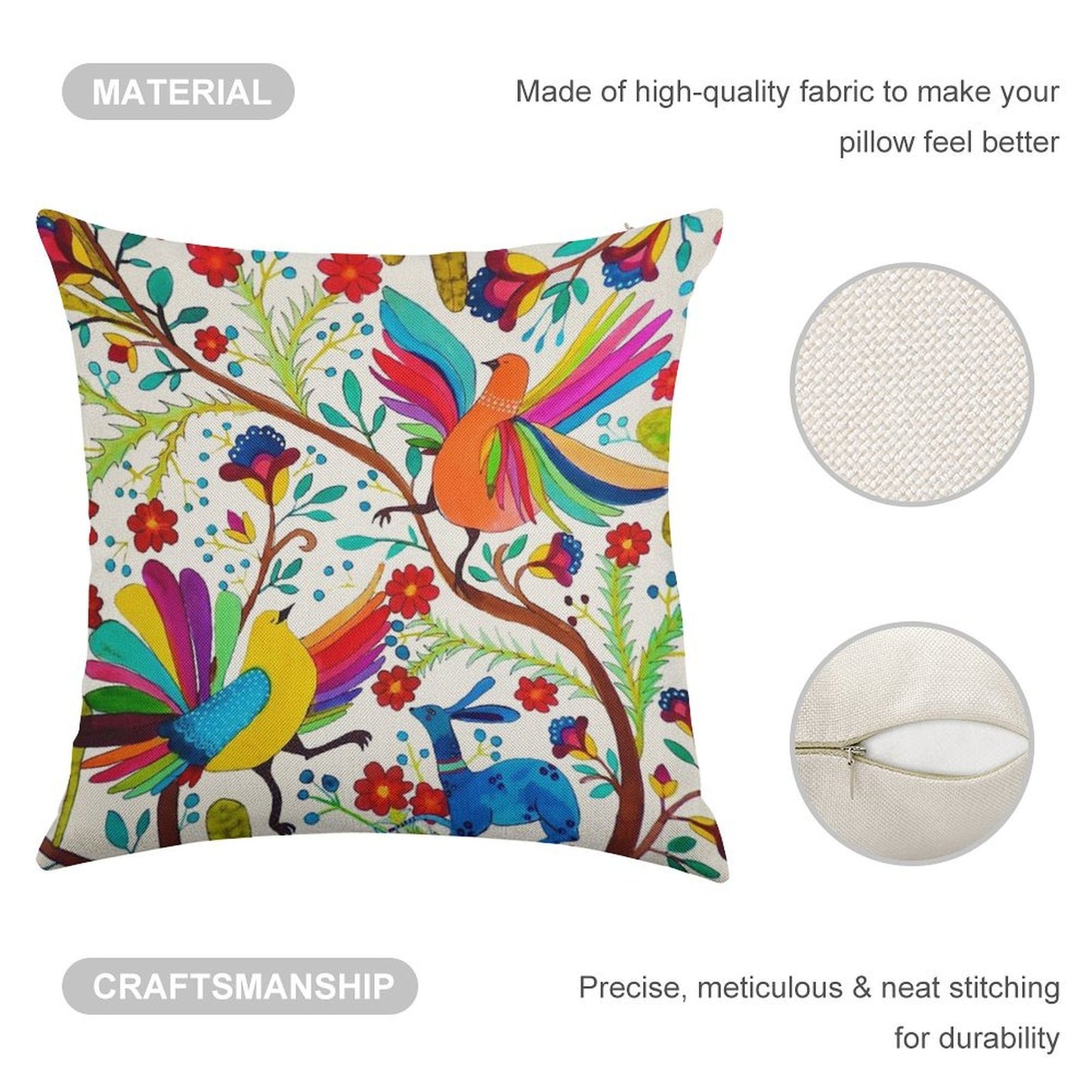 Amate 1 Linen Throw Pillow Cover