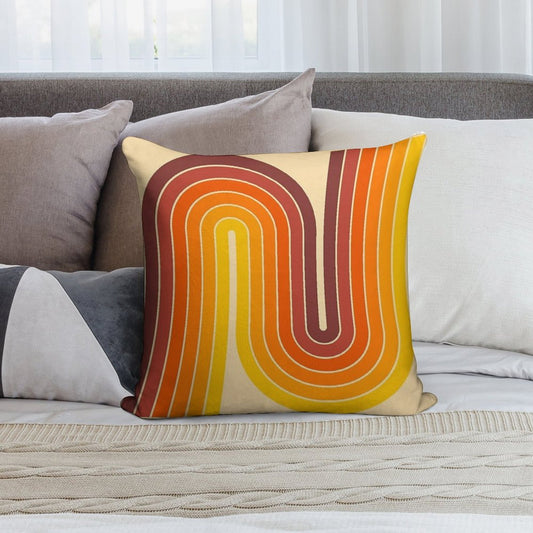 Retro Geometric Double Arch Design 522 Soft Home Decor Throw Pillow