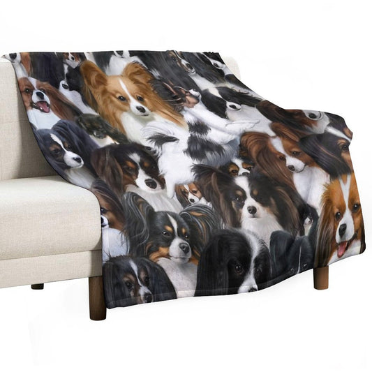 Fly Little Butterfly! Papillon And Phalene Collage Throw Blanket