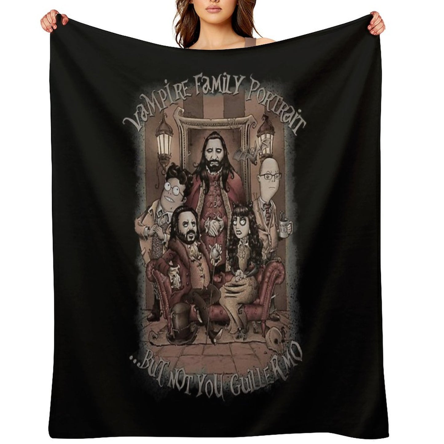 Vampire Family Portrait Throw Blanket