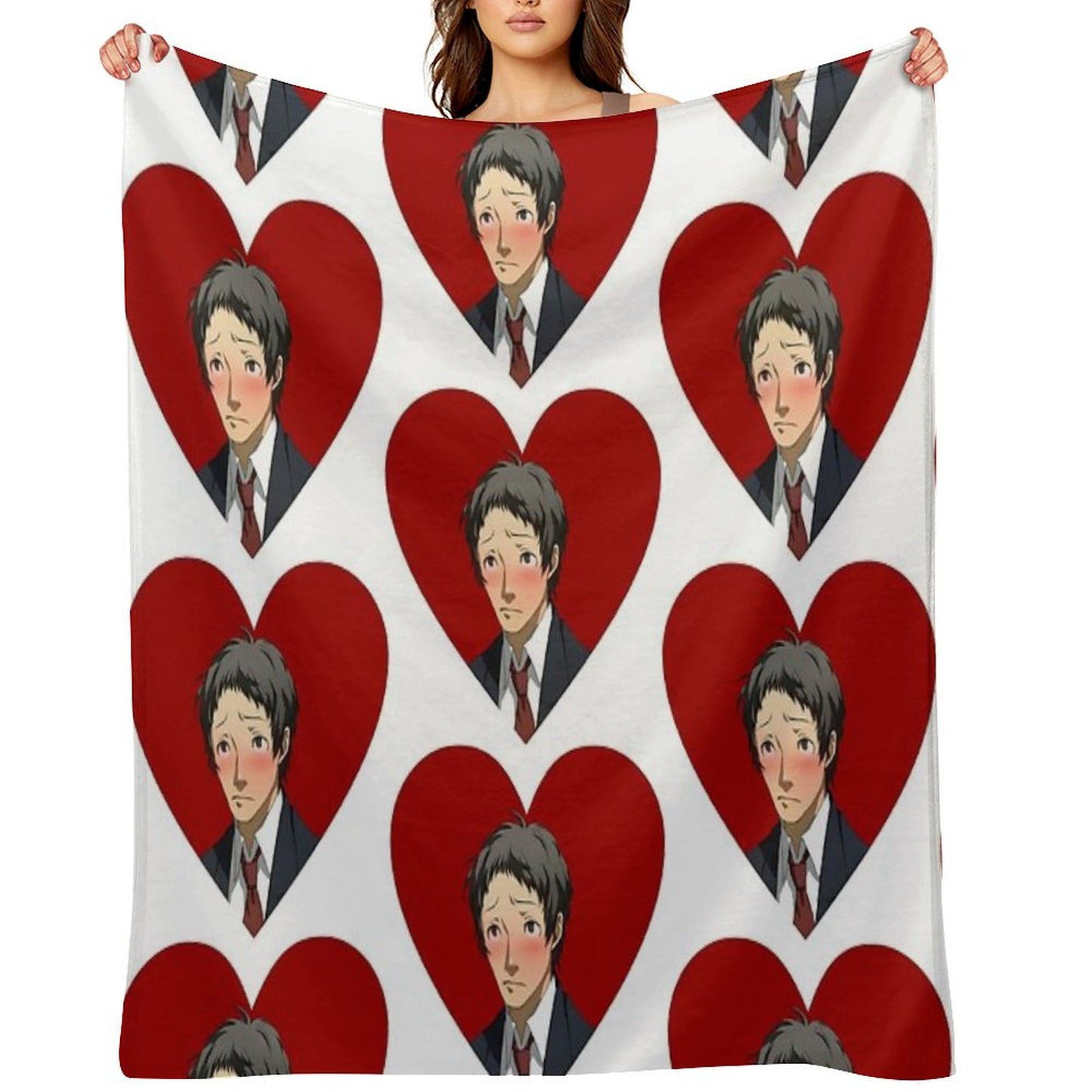Tohru Adachi Portrait (Blushing Heart) Throw Blanket