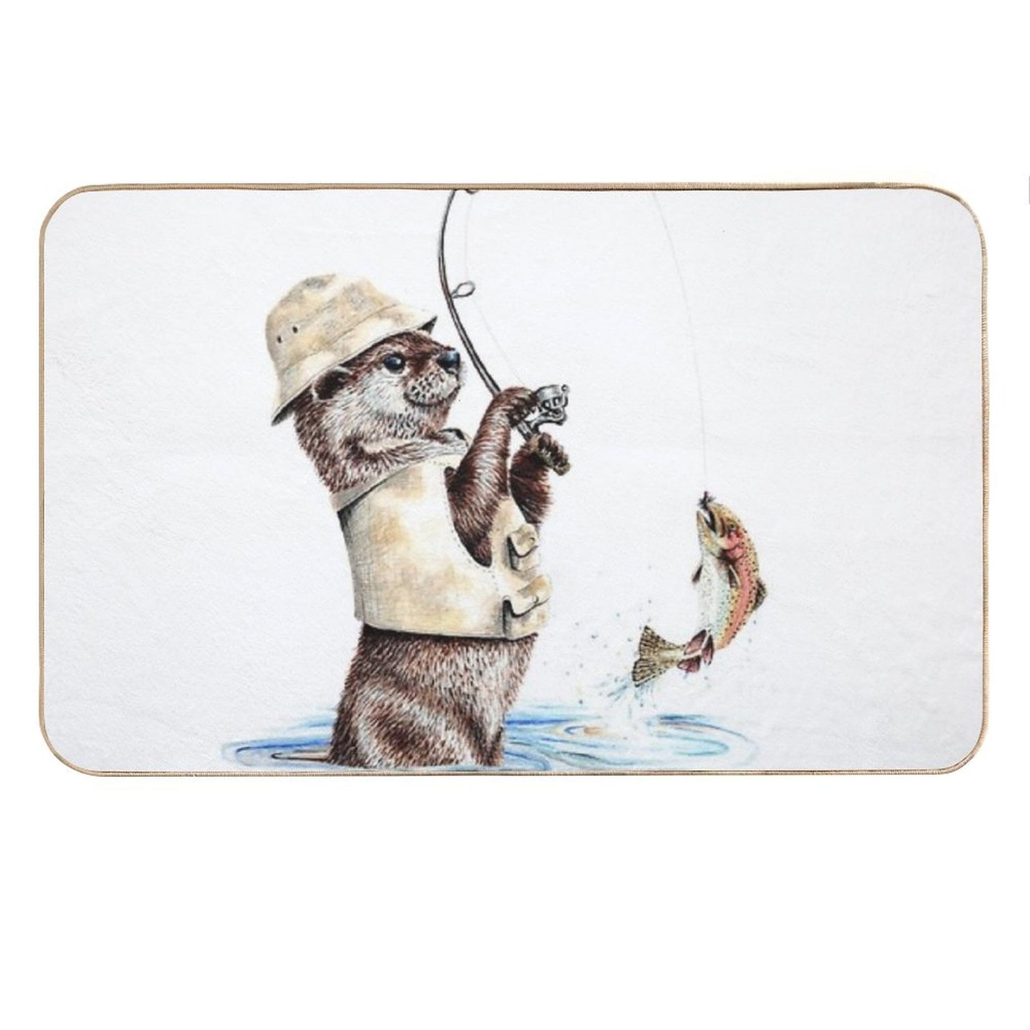 Nature's Fisherman - Otter Trout Fishing Bath Mat