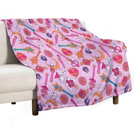 Pastel Moon Prism Power Throw Blanket