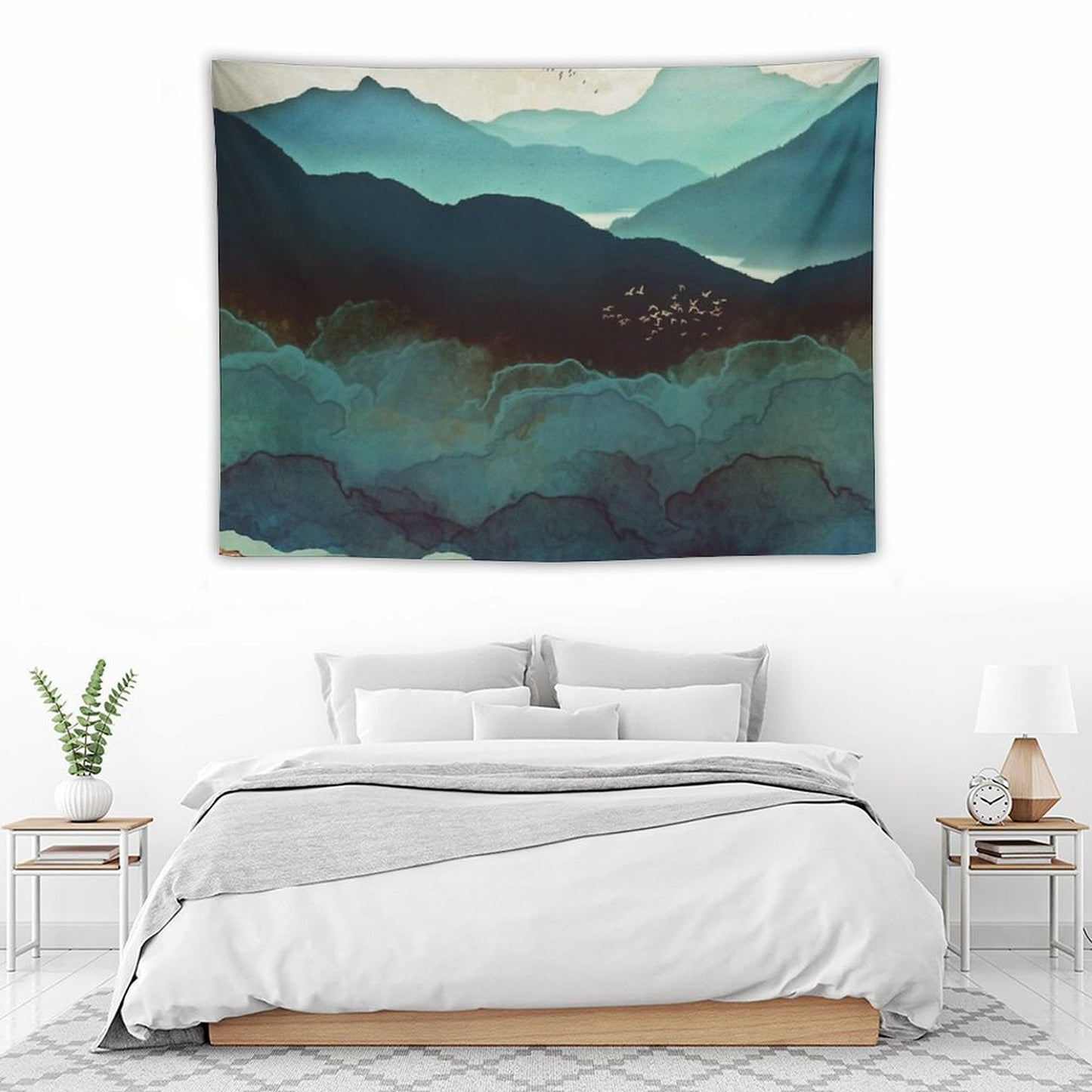 Indigo Mountains Tapestry