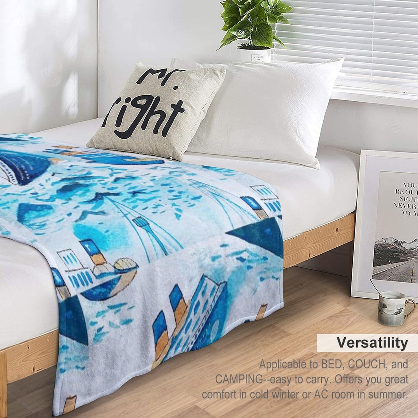 Ferry Boats Scrub Cap Throw Blanket