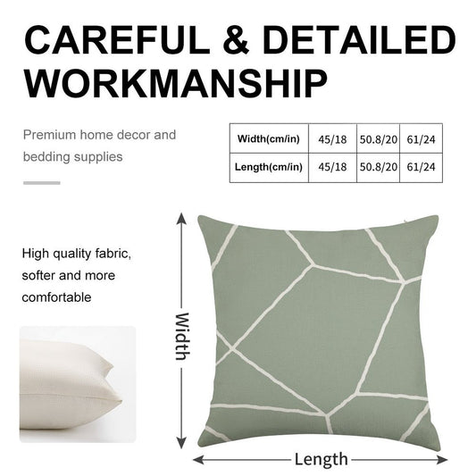 Geometric Sage Green Throw Pillow Linen Throw Pillow Cover
