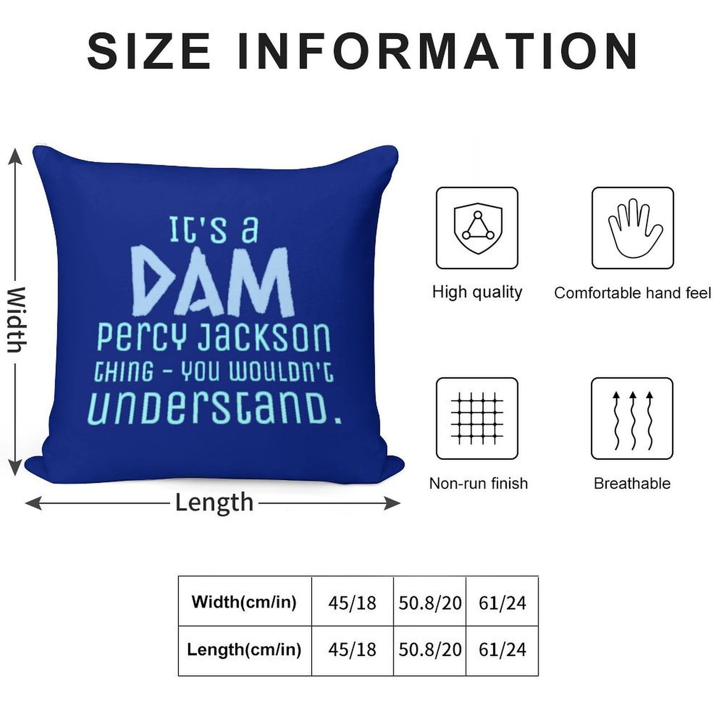 It's A Dam Percy Jackson Thing Drawing Soft Anti-Pilling Throw Pillow