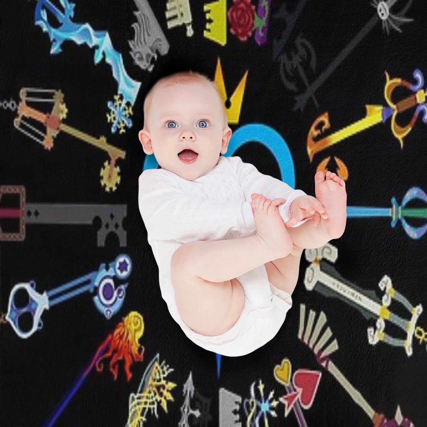 Kingdom Hearts Keyblades Throw Blanket