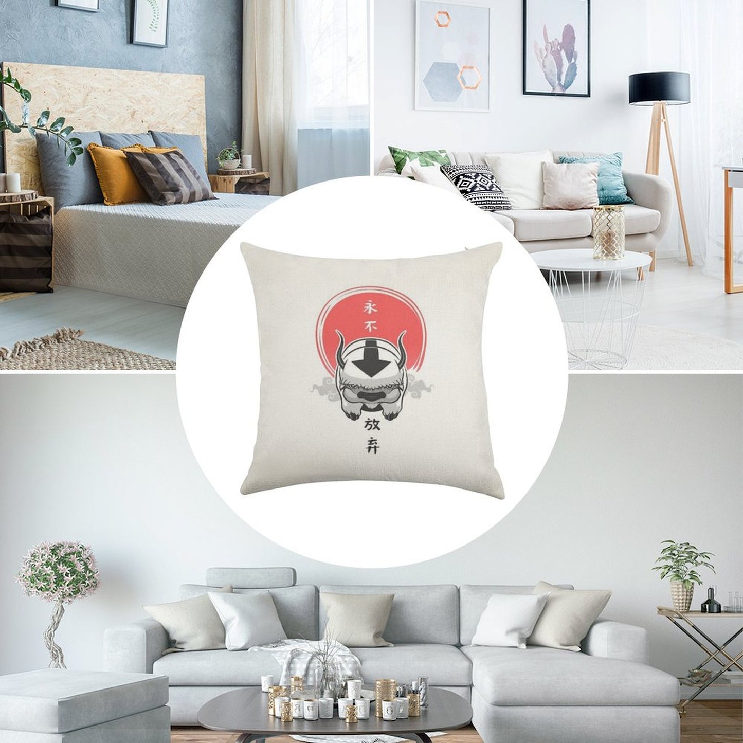 Avatar The Last Airbender Linen Throw Pillow Cover