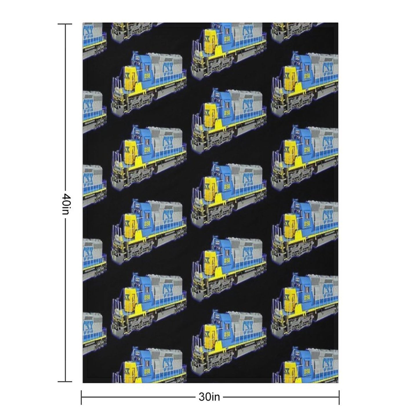 Freight Train CSX Engine Throw Blanket