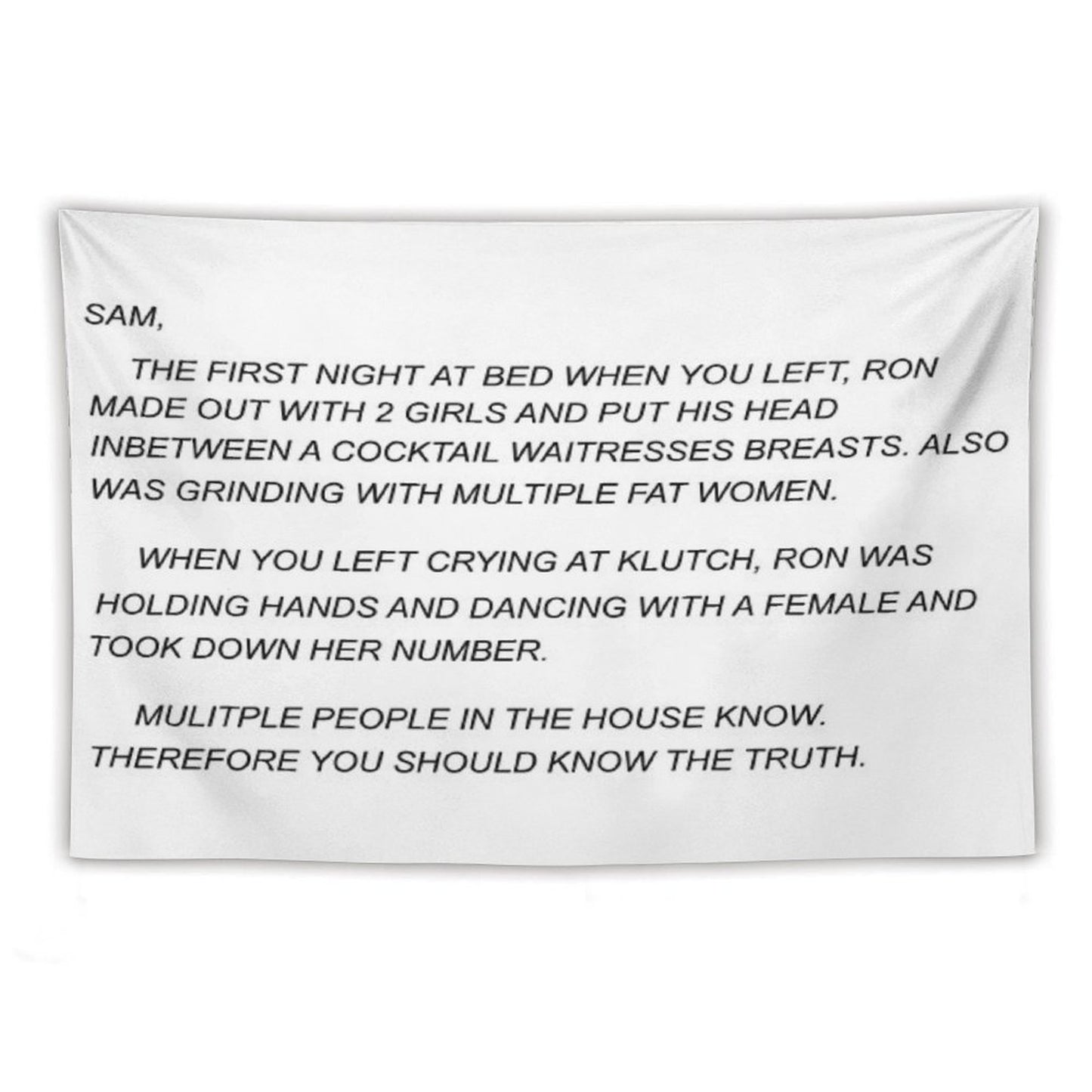 Sammi Sweetheart Letter Tapestry