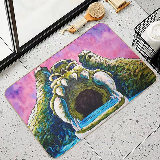 Castle Grayskull Watercolor Painting Bath Mat