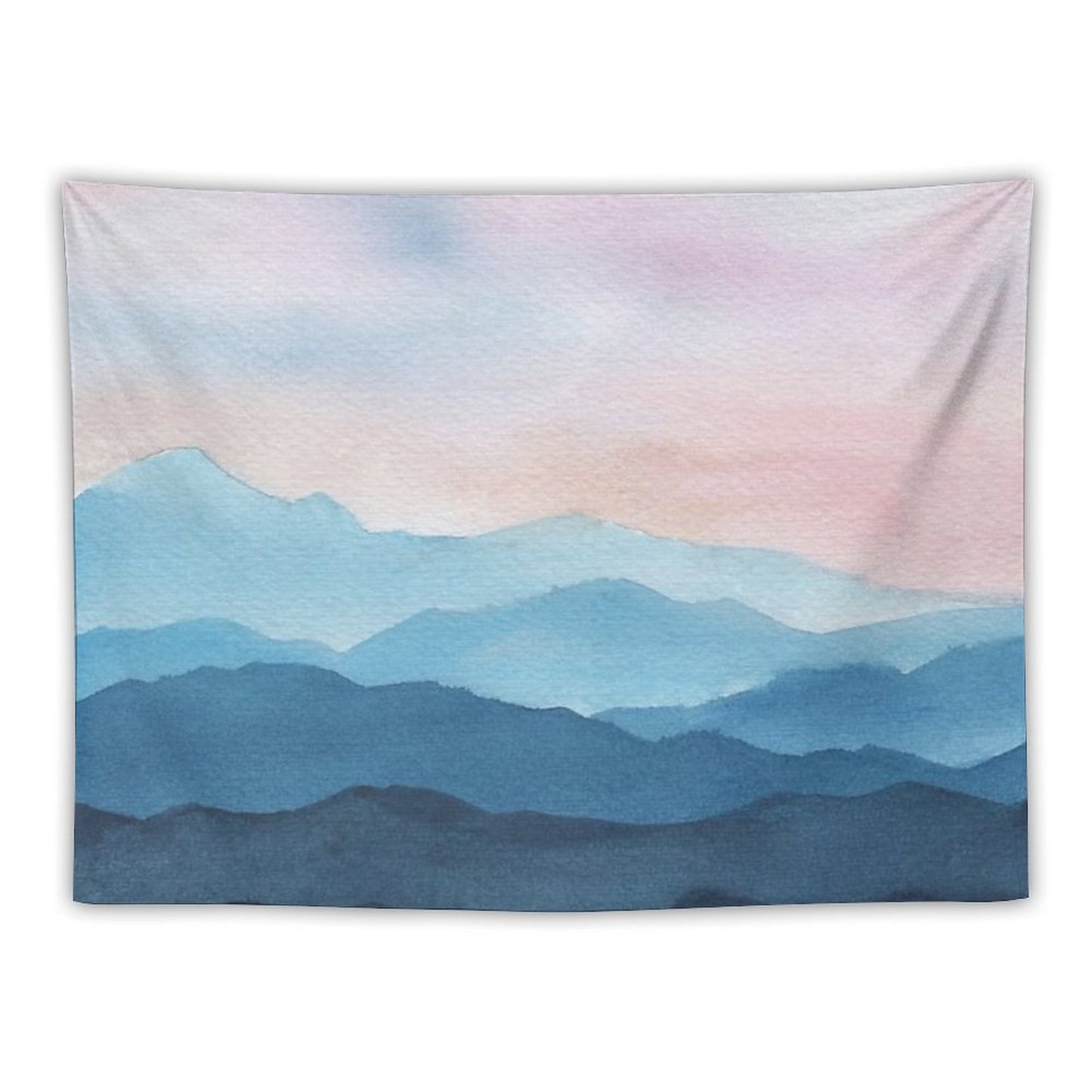 Blue Abstract Mountains Tapestry