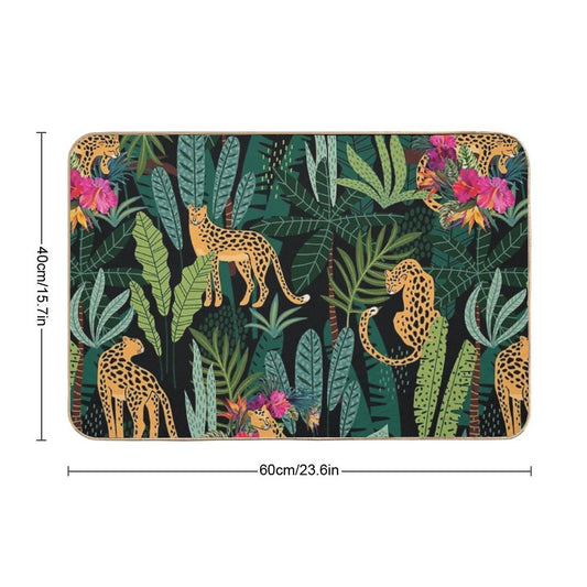 Tropical Cheetah Print Bath Mat