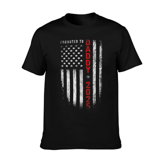Patriotic Mens Promoted To Daddy Est 2025 First Time Dad T-Shirt