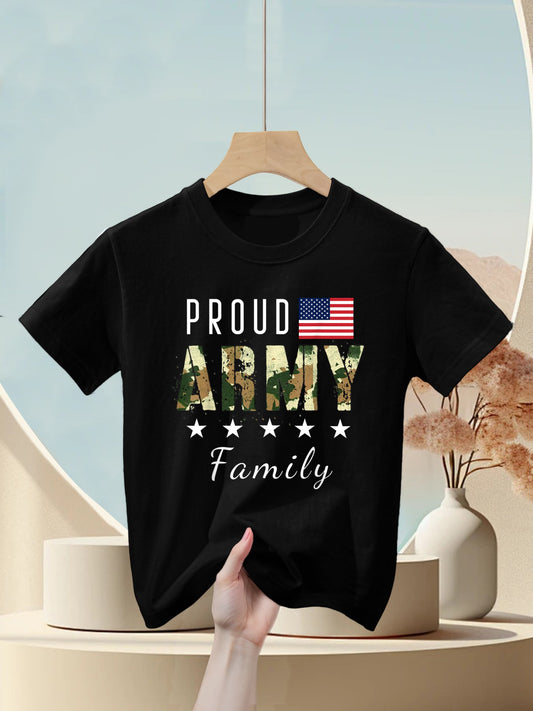 Army Graduation Proud Military Family Mom Dad Brother Sister Kids T-Shirt