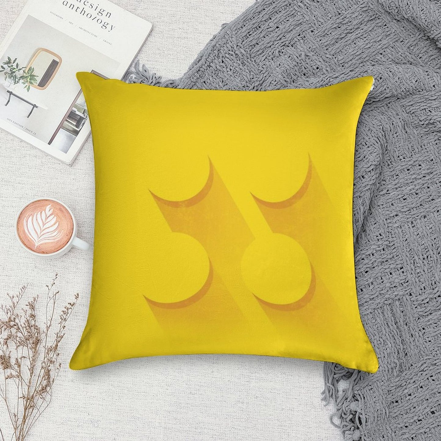 Yellow Brick Soft Skin-Friendly Throw Pillow