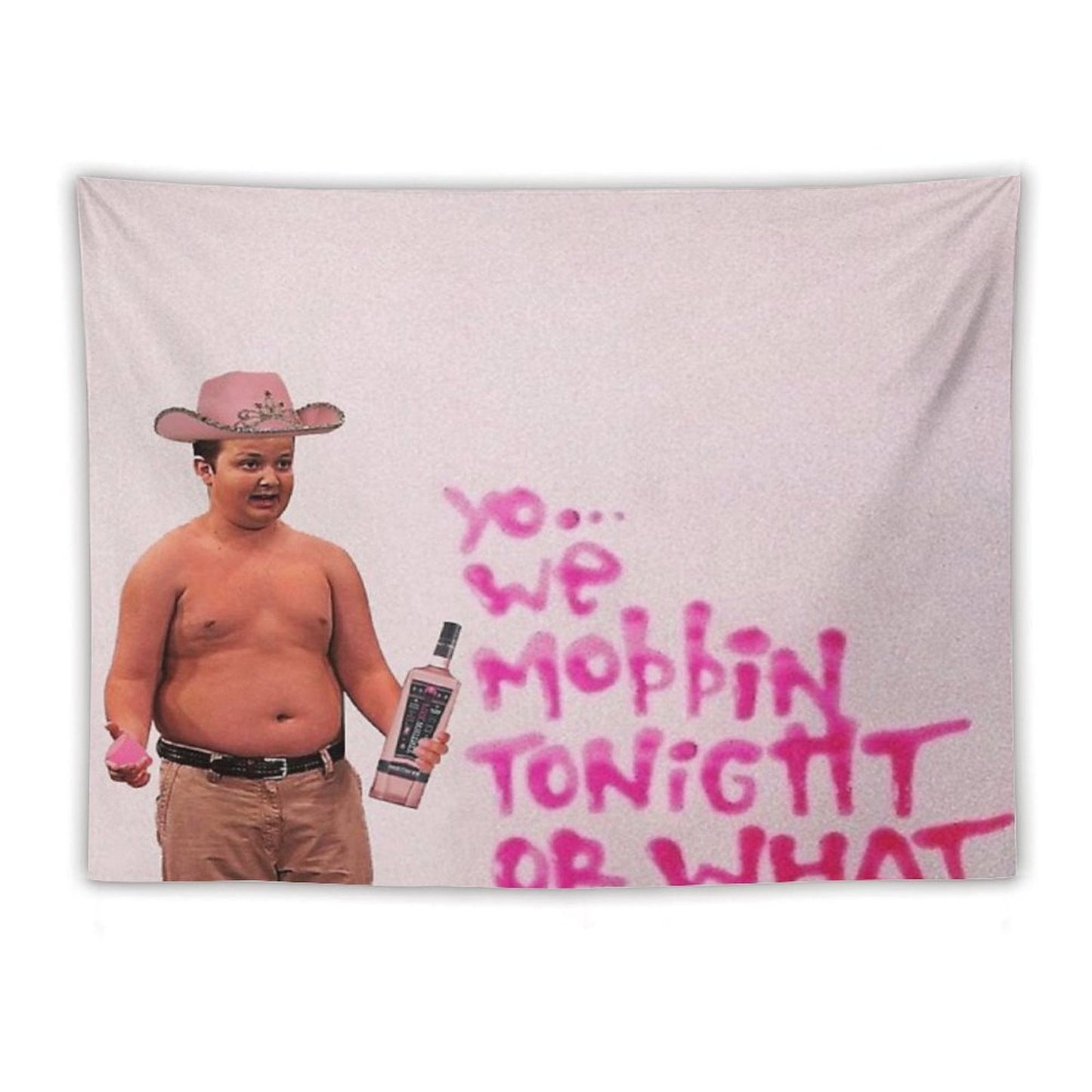 Gibby Pink Cowboy Hat Mobbin Or What Tapestry