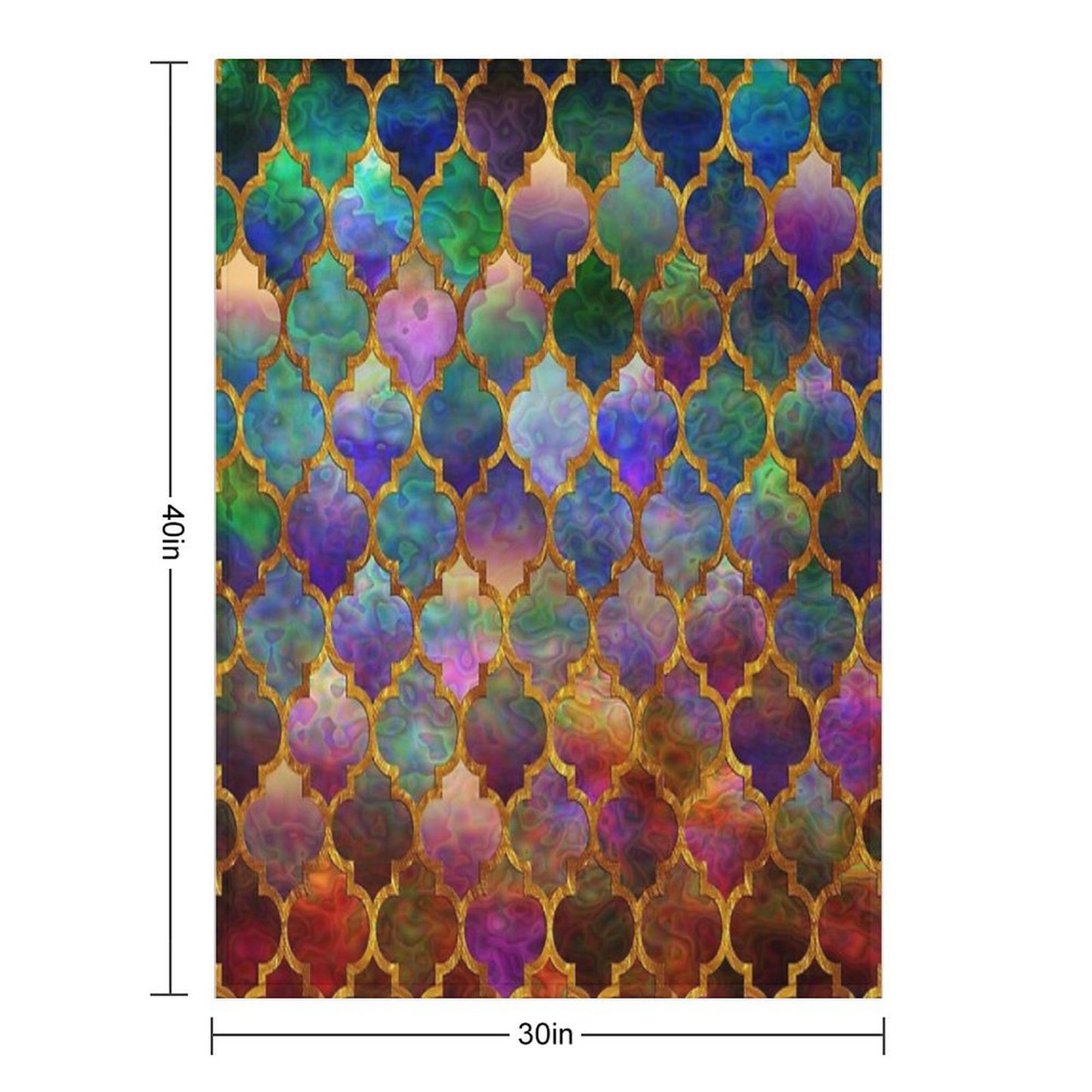Arabic Moroccan Mosaic Pattern Throw Blanket