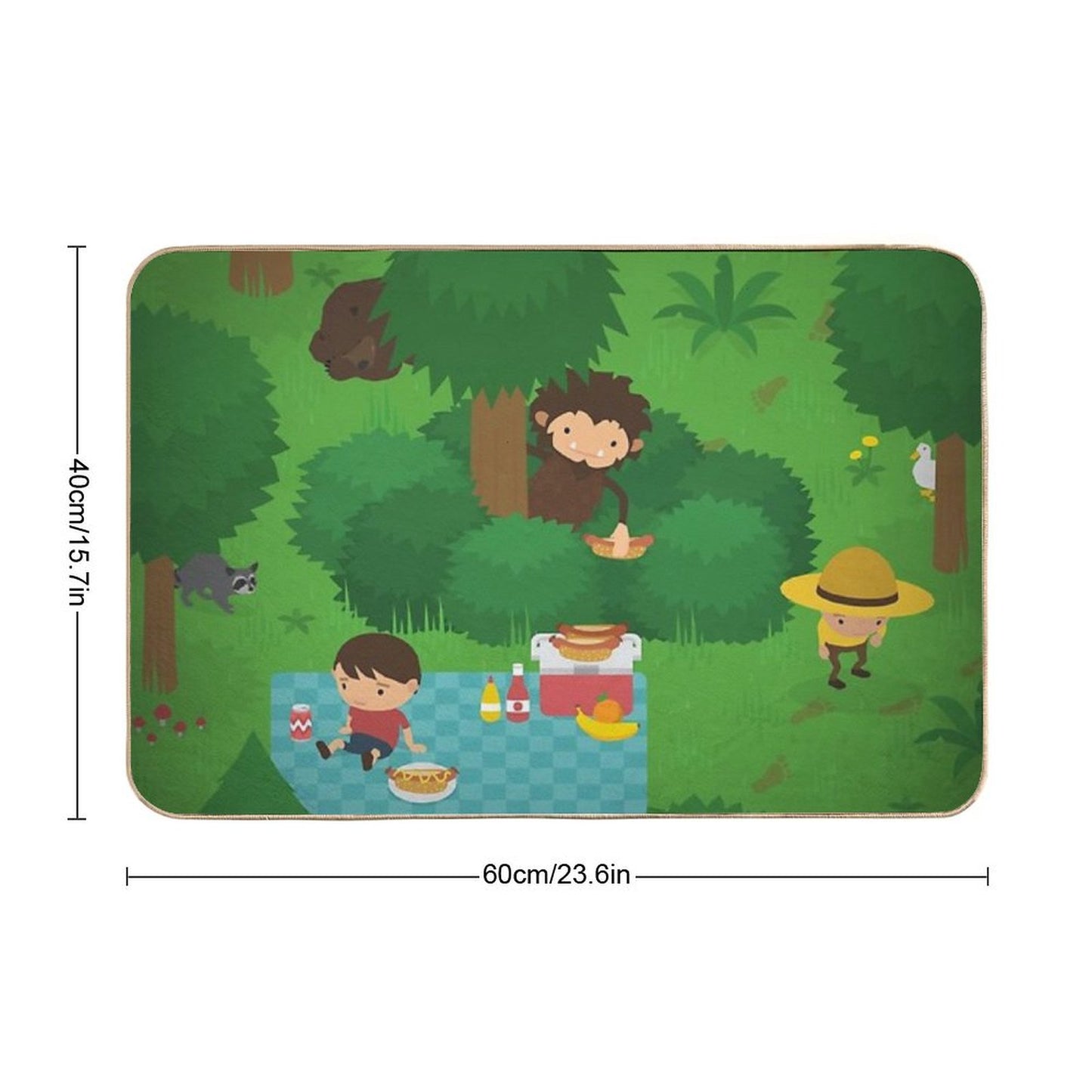 Sneaky Sasquatch Picnic Bath Mat
