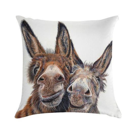 Donkeys - Hee Haw Soft Bedroom Essential Throw Pillow