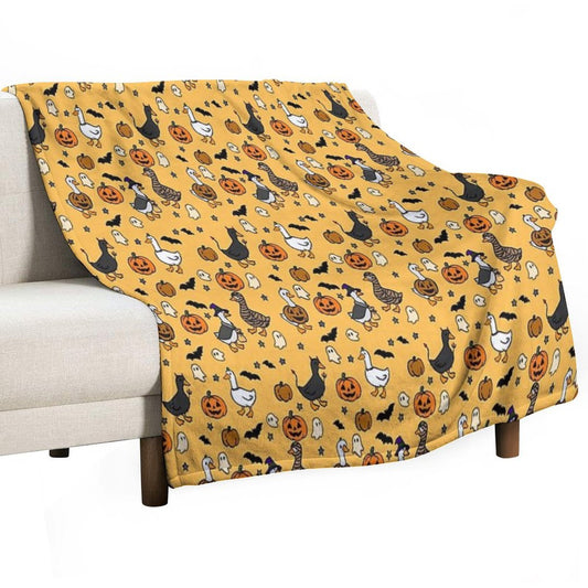 Silly Halloween Geese Throw Blanket