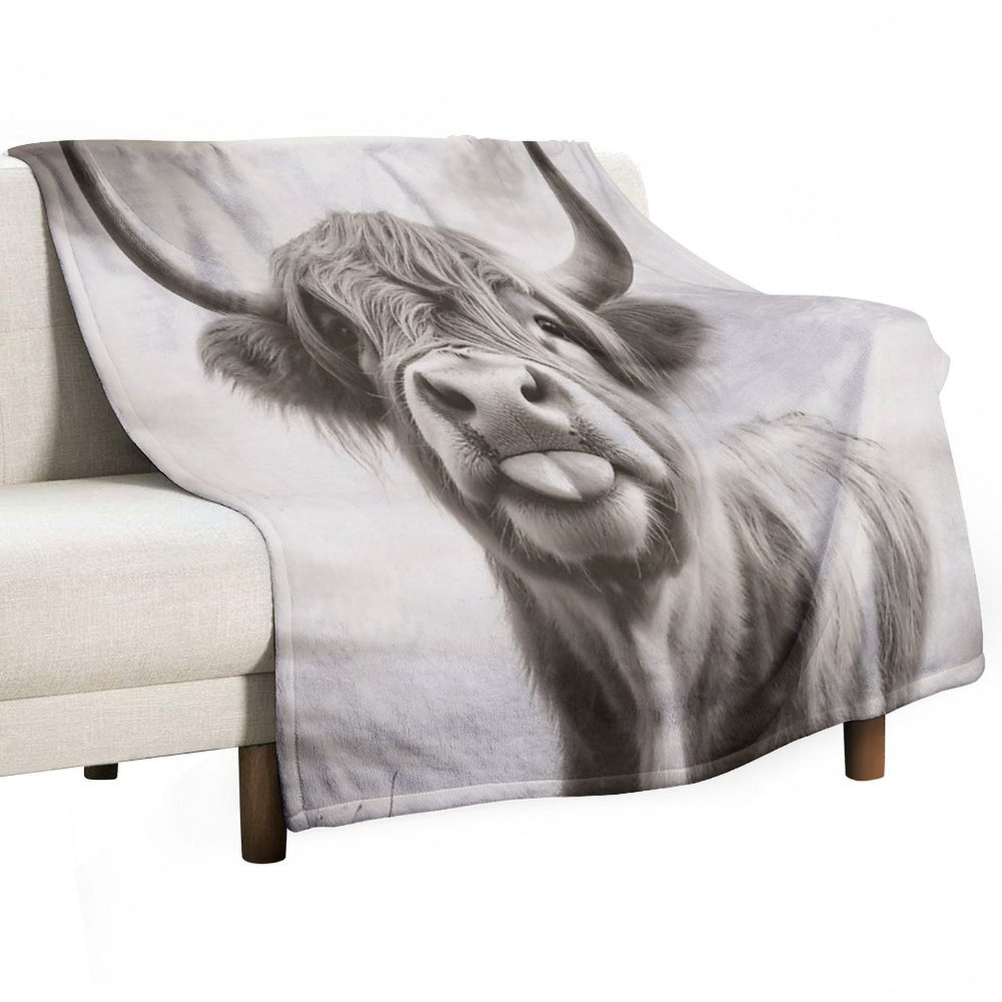 Cheeky Highland Cow Throw Blanket