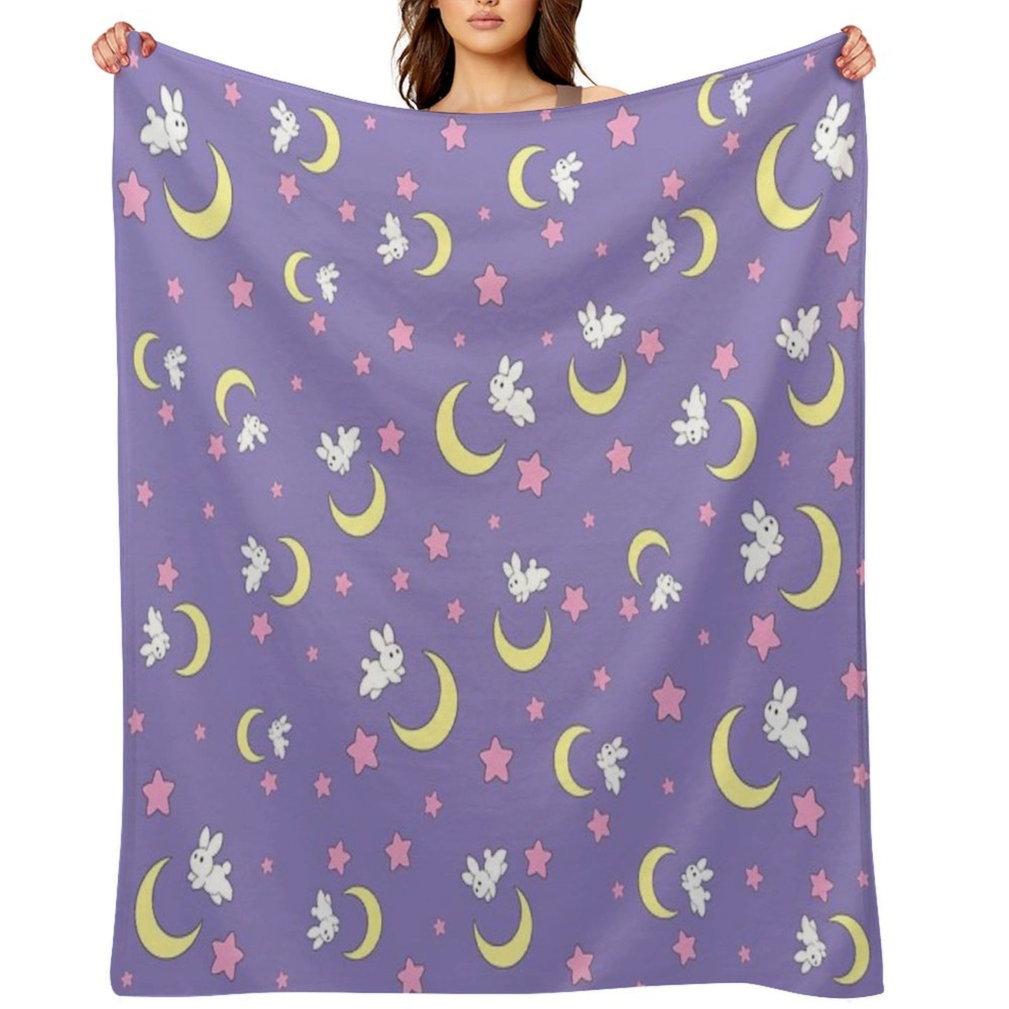 Rabbit of The Moon Throw Blanket