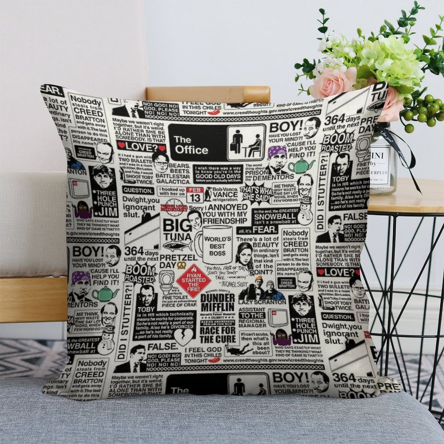 Wise Words From The Office - The Office Quotes (Variant) Linen Throw Pillow Cover