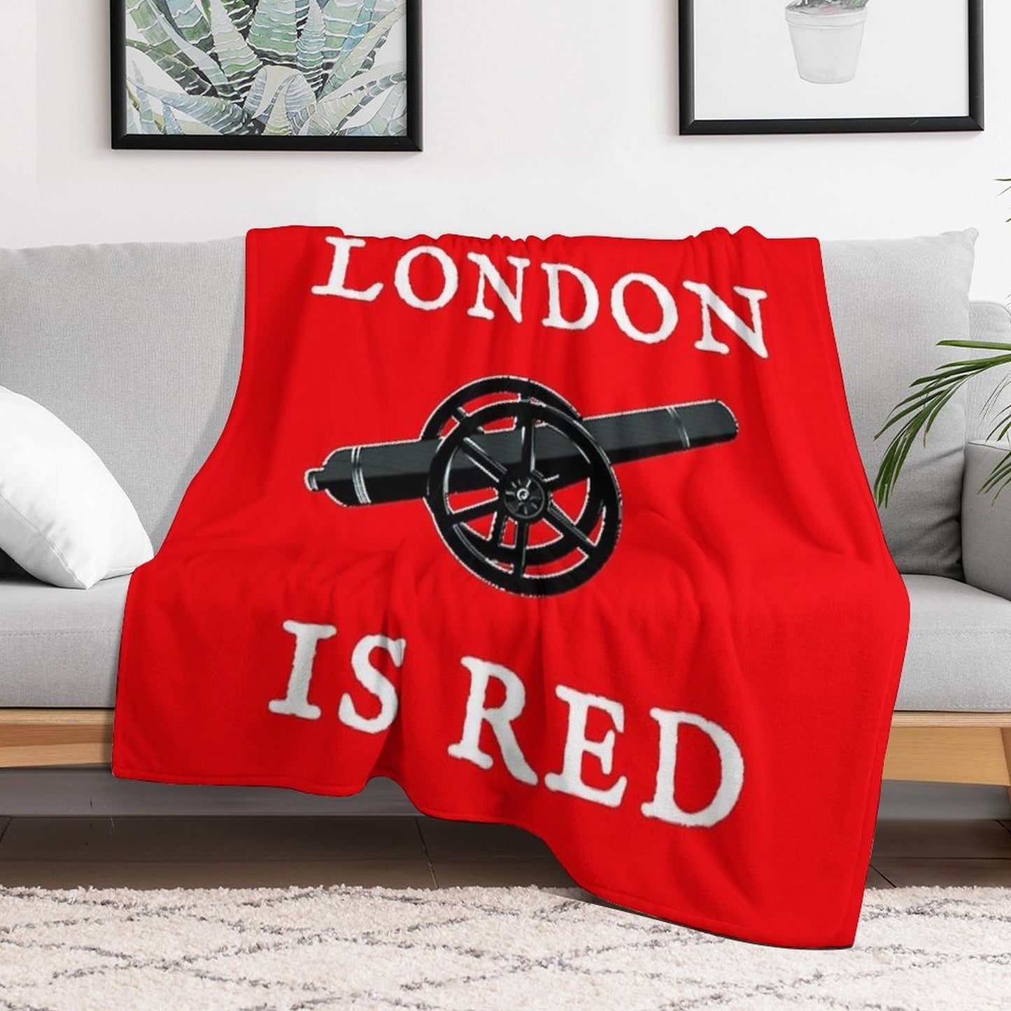 North London Is Red (White Text) Throw Blanket