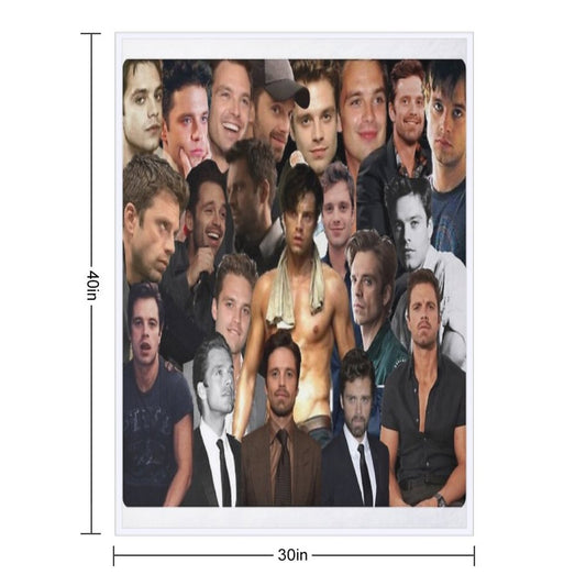 Sebastian Stan Collage Throw Blanket