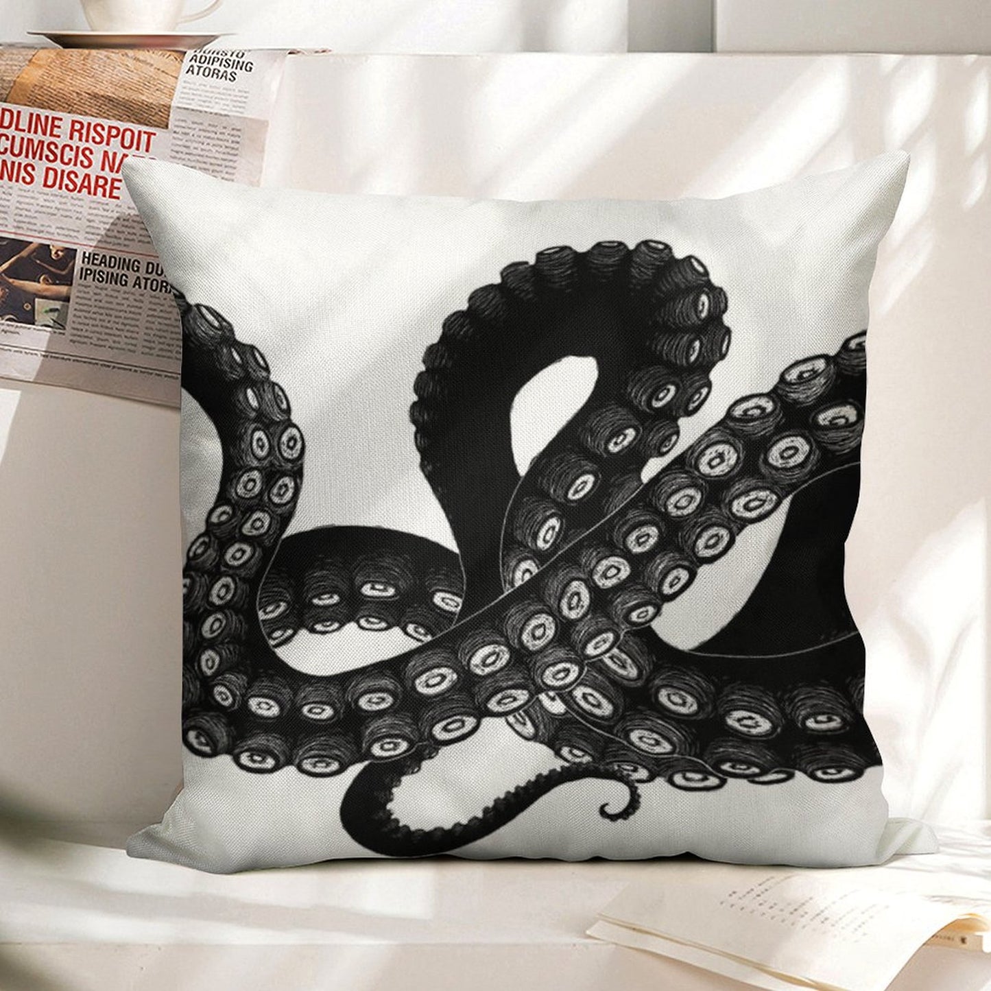 Get Kraken Linen Throw Pillow Cover