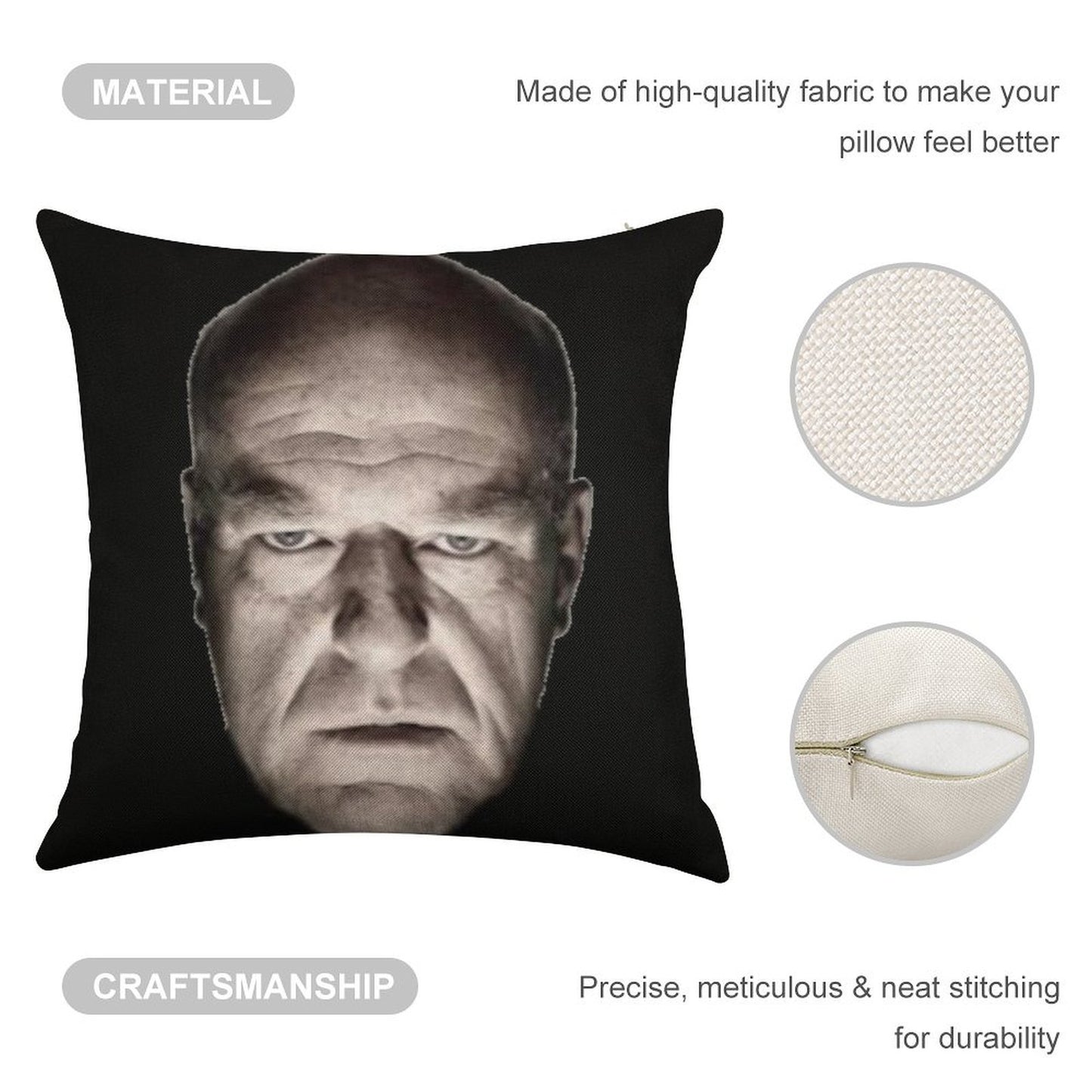 Hank Staring Meme Linen Throw Pillow Cover