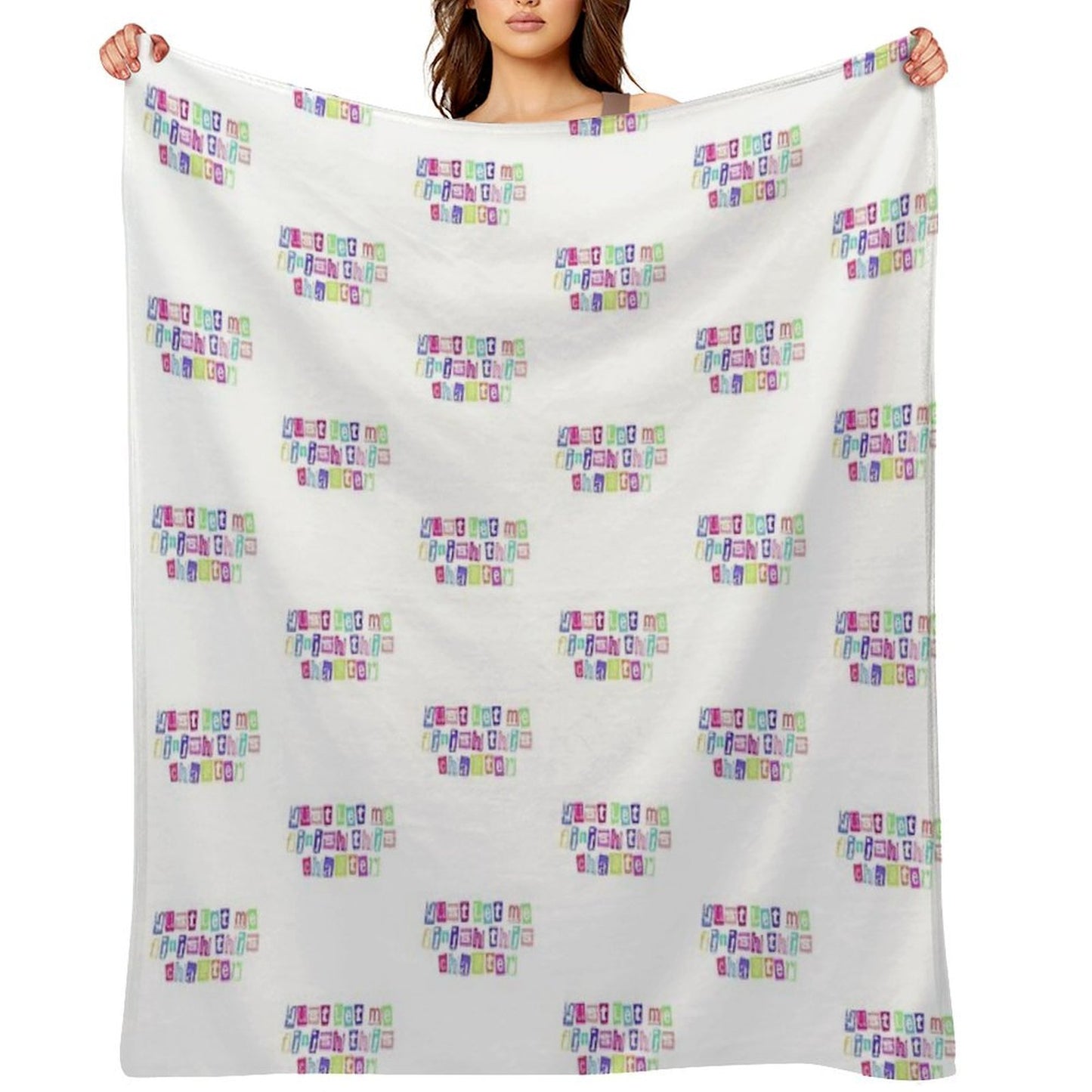 Just Let Me Finish This Chapter Cute Text Throw Blanket