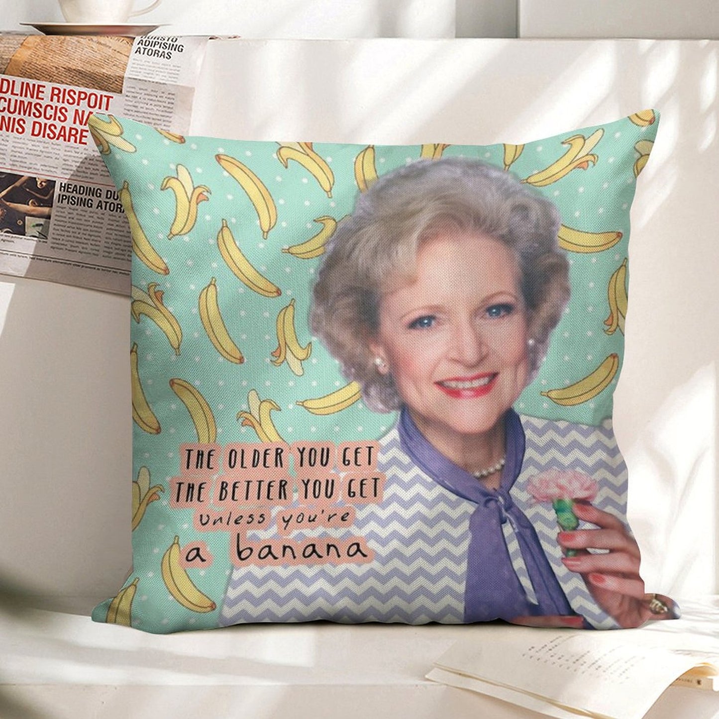 Rose Nylund 2 Linen Throw Pillow Cover