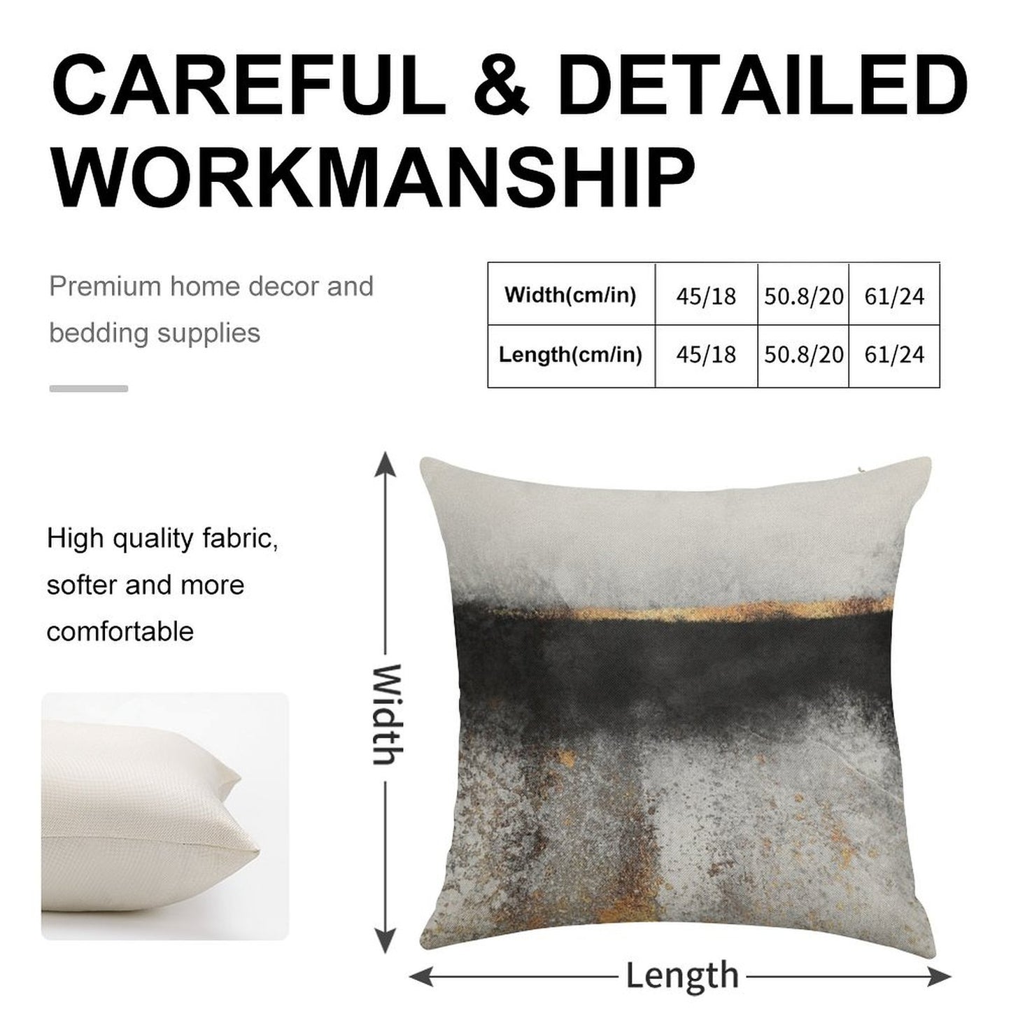 Soot And Gold Linen Throw Pillow Cover