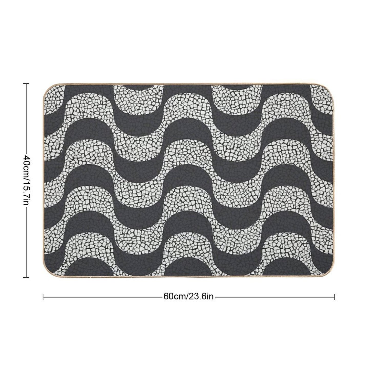 Walk The Streets of Rio Copacabana Sidewalk Theme High-Traffic Bath Mat