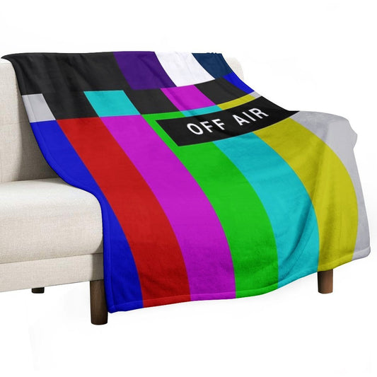 OFF AIR TV Test Pattern Throw Blanket
