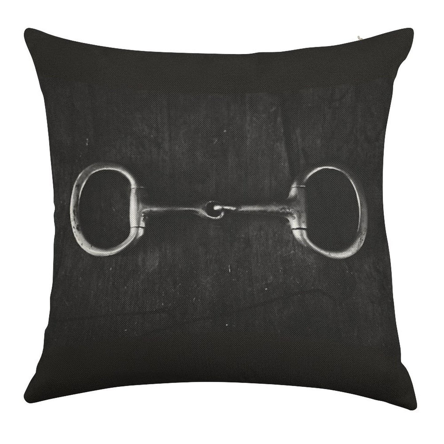 Snaffle Linen Throw Pillow Cover