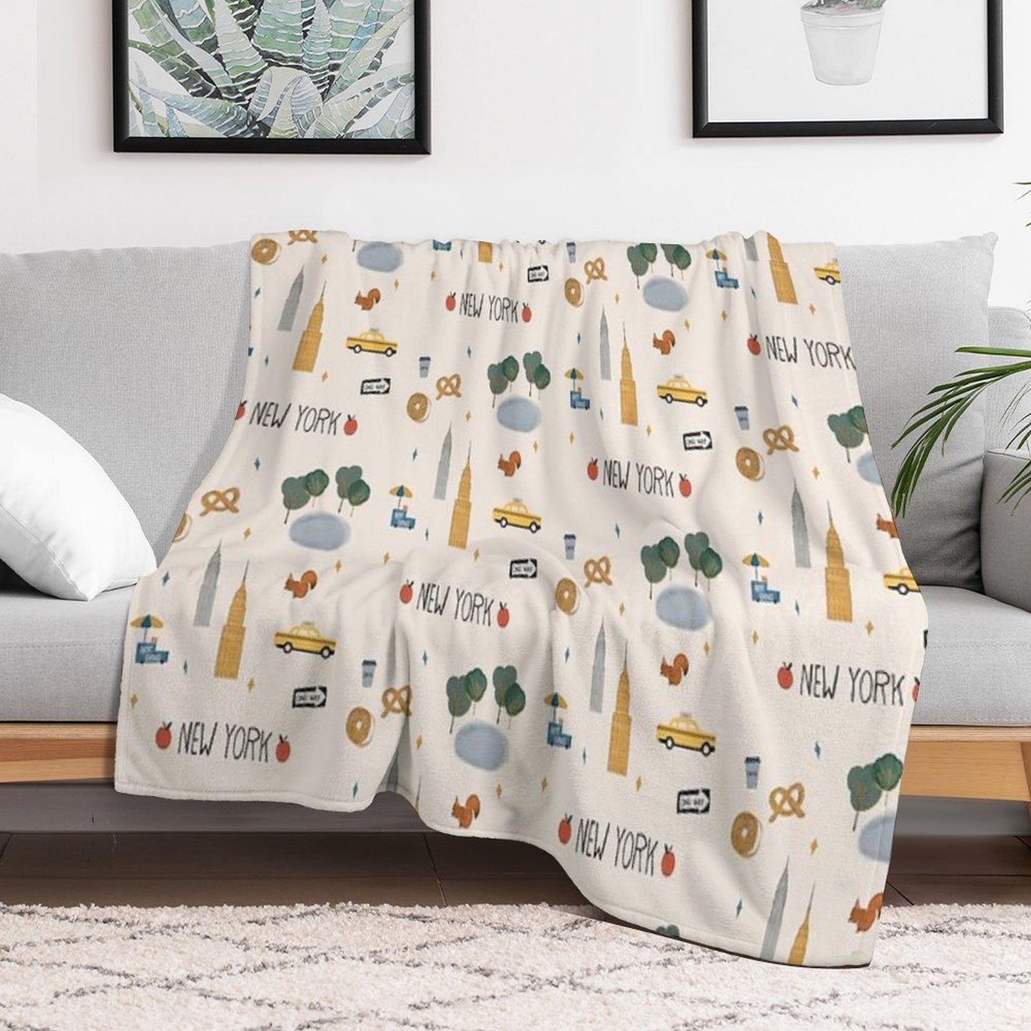 New York City Poster Throw Blanket