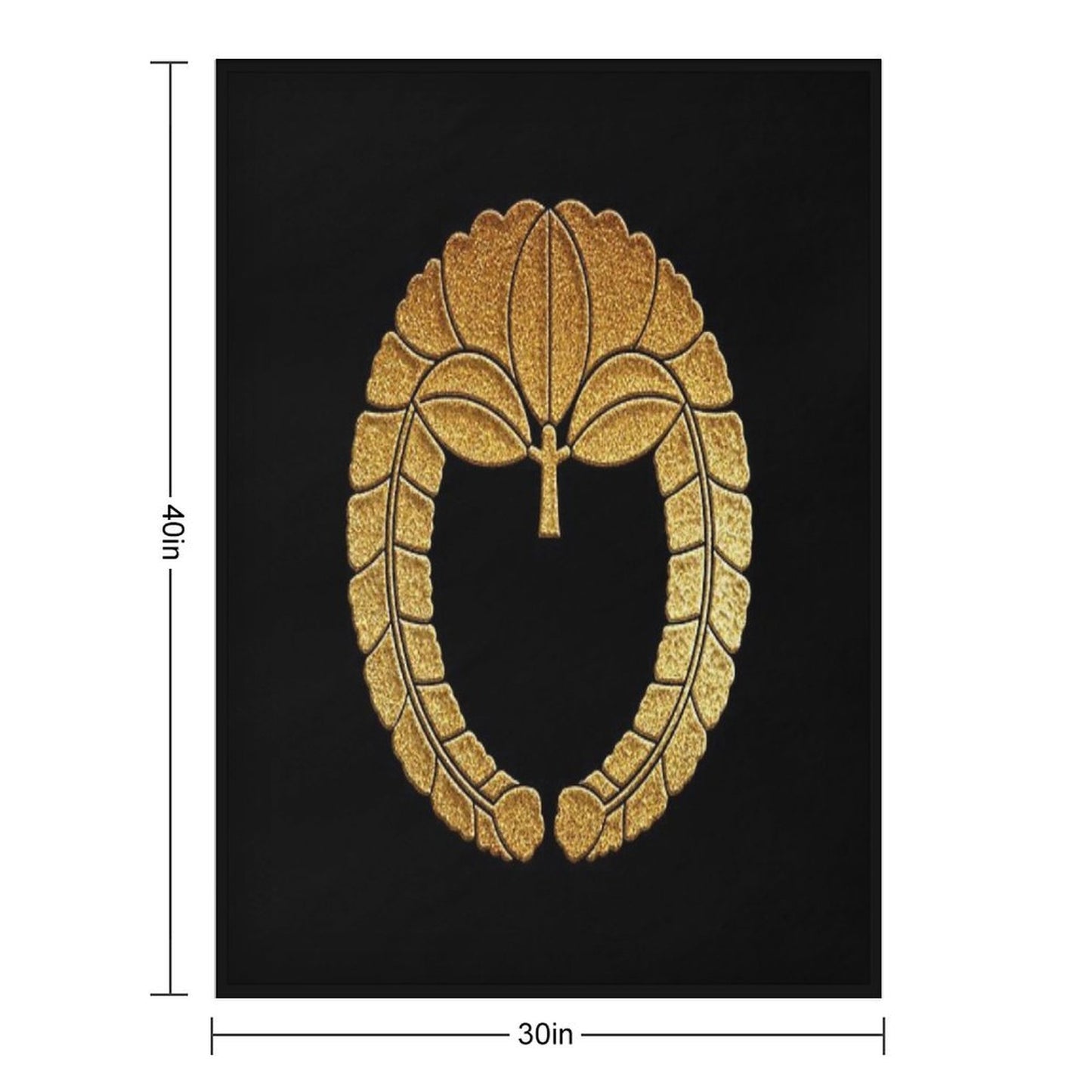 Sagari Fuji Kamon in Gold Seal Throw Blanket