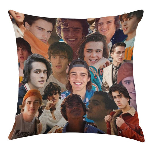 Charlie Gillespie Photo Collage Linen Throw Pillow Cover