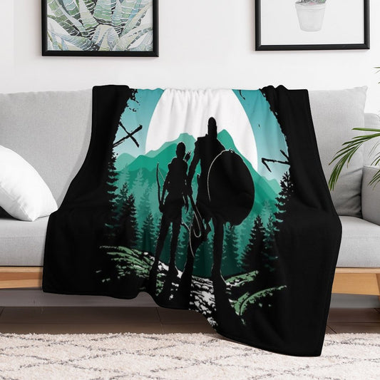 Kratos And Son Throw Blanket
