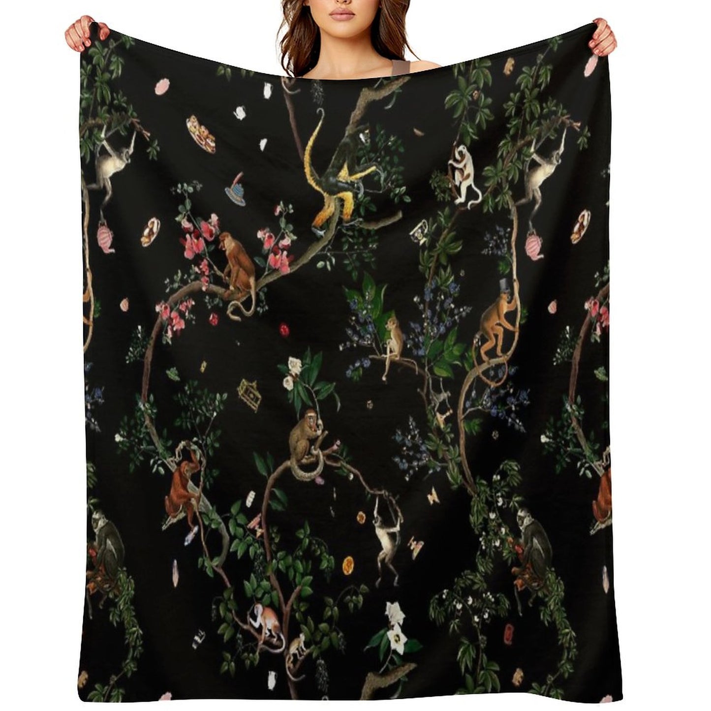 Monkey World Throw Blanket