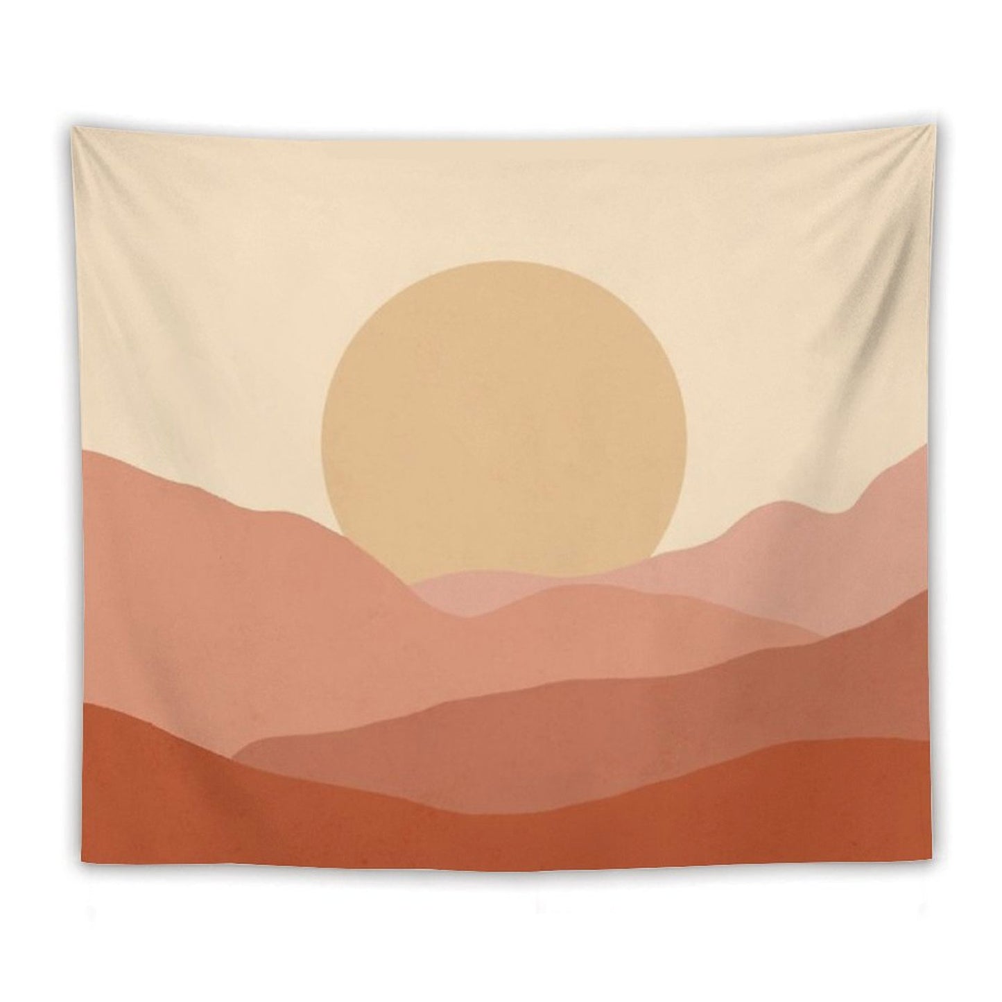 Minimalist Landscape Earth Tones Design Muted Tones Tapestry