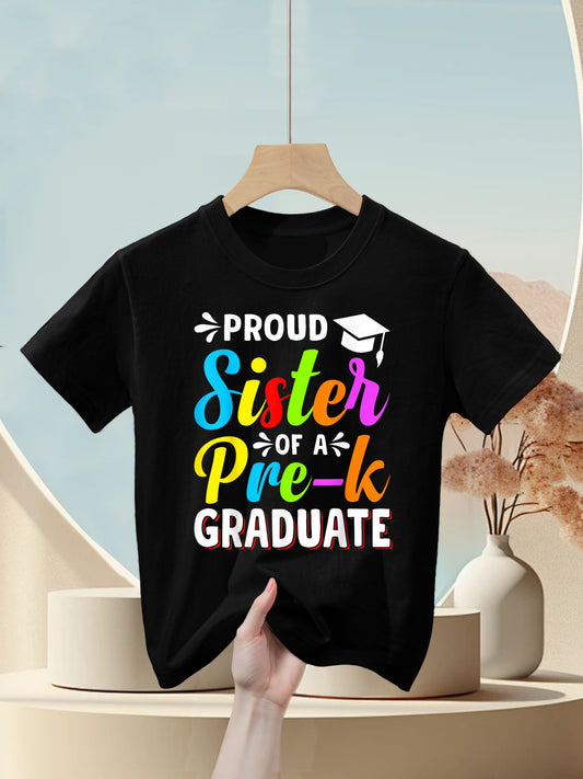 Proud Sister PreK Grad Preschool Graduate Graduation Kids T-Shirt