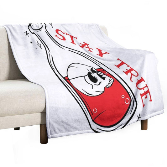 Stay True Skeleton in A Bottle Throw Blanket