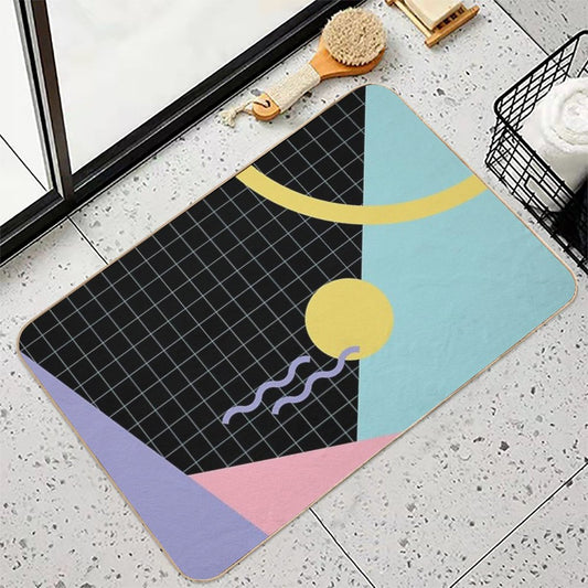 Memphis Pattern 7 - Retro 80s  90s Bath Mat