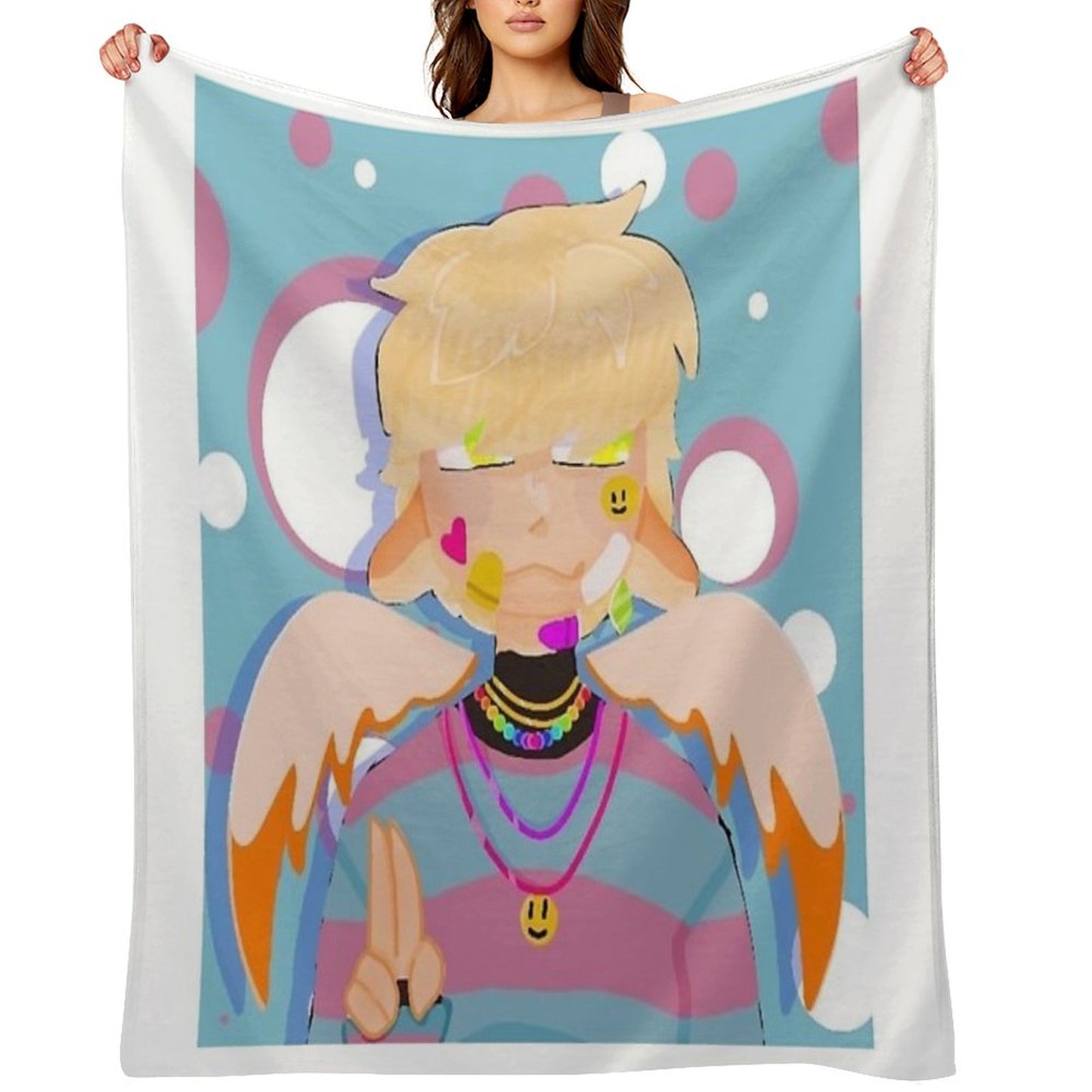Peaceful Angel Boy Throw Blanket