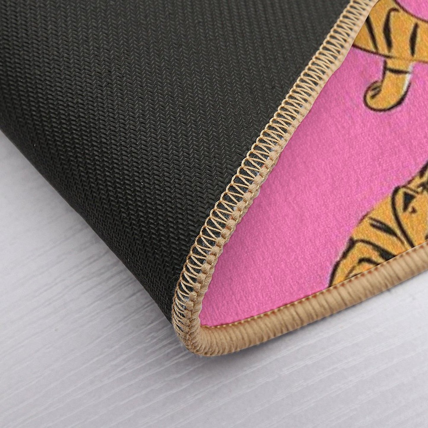 Pink Tiger Repeating Print- Preppy Modern Contemporary Bath Mat